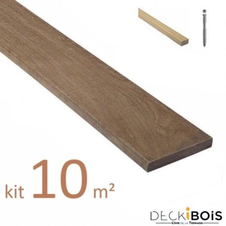 kit complet ipé 21 x 145mm longueur 1m25 + visserie à partir de 10 m²