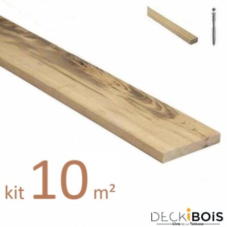 kit complet muiracatiara ou tiger wood 21 x 145mm longueur 1m25 + visserie à partir de 10 m²